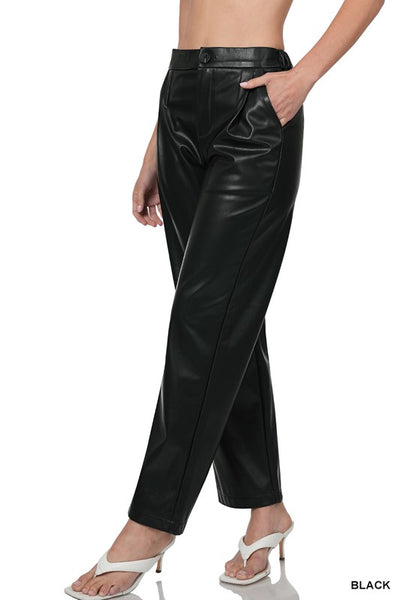 Faux Leather High Waist Pants