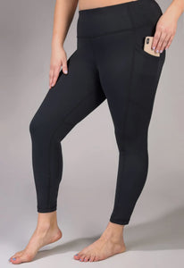 Plus Size Side Pocket High Rise Leggings