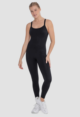 Full Length Seamless Micro Ribbed Unitard Jumpsuit